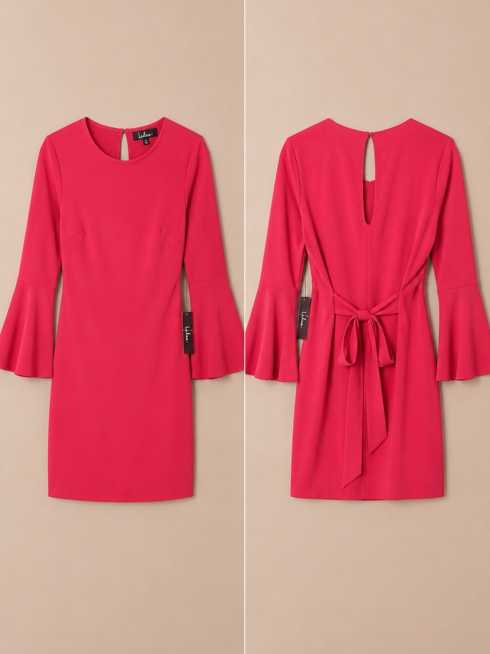 Lulus Burgundy Bell Sleeve Mini Dress NWT Size S